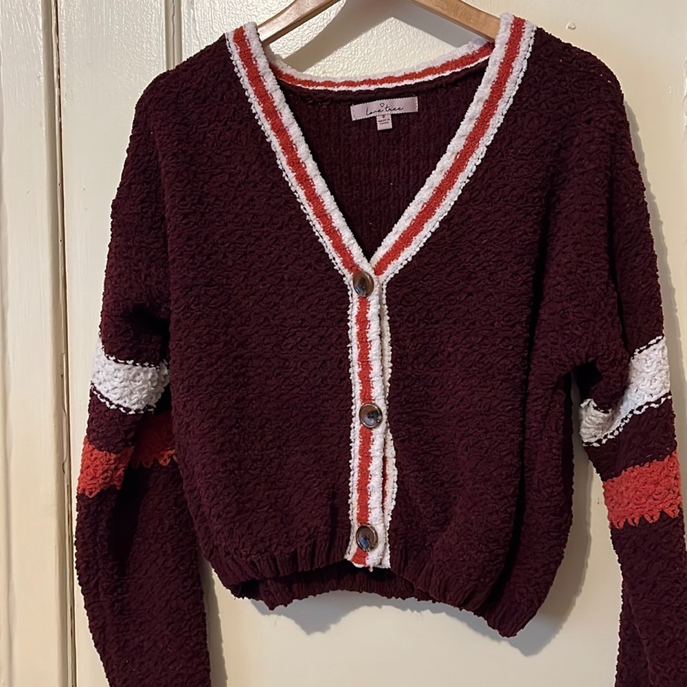 Burgundy layering cardigan